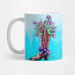 Cowgirl Boot Floral Bouquet Mug